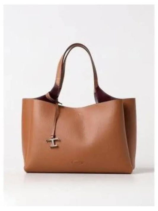 Logo Leather Medium Tote Bag Brown - TOD'S - BALAAN 2