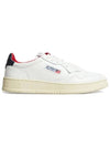 Men's Medalist Navy Red Tab Leather Low Top Sneakers White - AUTRY - BALAAN 3