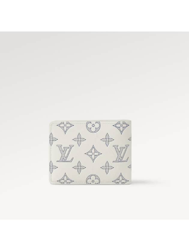 Multiple Monogram Shadow Calfskin Leather Wallet White - LOUIS VUITTON - BALAAN 7