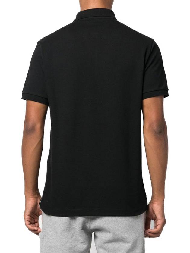 Pique Stretch Cotton Short Sleeve Polo Shirt Black - STONE ISLAND - BALAAN 5