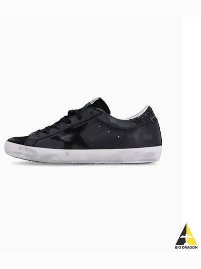 Superstar Glitter Tab Leather Low Top Sneakers Black - GOLDEN GOOSE - BALAAN 2