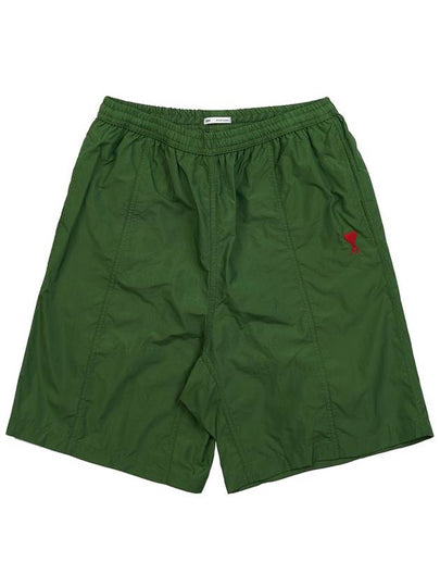 Heart Logo Swim Shorts Green - AMI - BALAAN 2