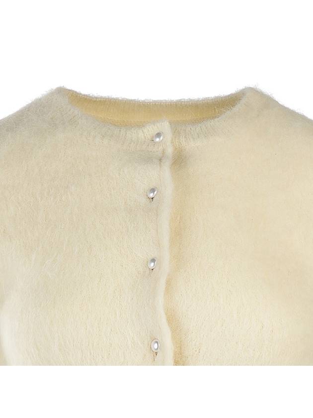 Pearl Button Back Stitch Angora Short Cardigan Light Yellow - MAISON MARGIELA - BALAAN 5