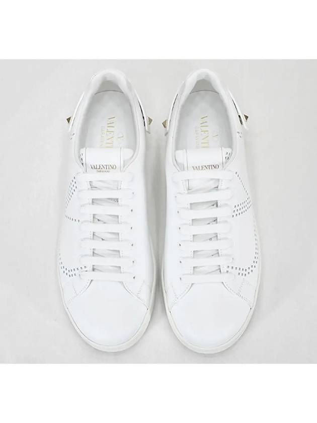 Men's Leather V Logo Backnet Low Top Sneakers White - VALENTINO - BALAAN 4