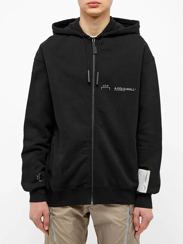 Men's Signature Logo Printing Hooded Zip-up Black Jacket ACWMW002WHL BK - A-COLD-WALL - BALAAN 2