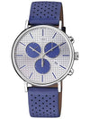 Fairfield Supernova Chronograph Leather Watch Silver Blue - TIMEX - BALAAN 1