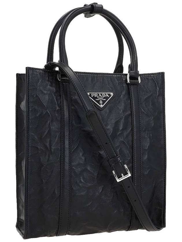 Antique Nappa Leather Mini Tote Bag Black - PRADA - BALAAN 5