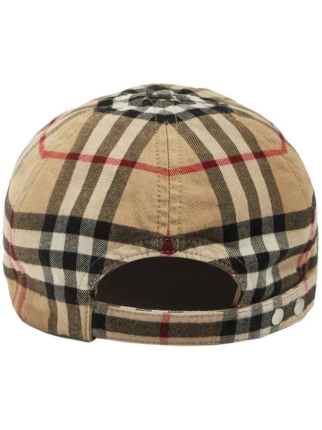 Check Cotton Ball Cap Beige - BURBERRY - BALAAN 4