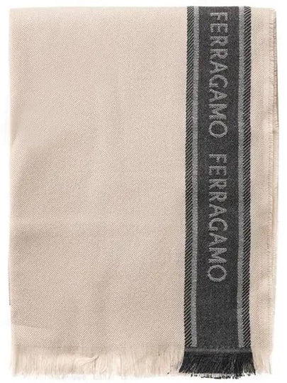 Lettering Logo Scarf Beige - SALVATORE FERRAGAMO - BALAAN 2