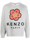 Flower logo printing brushed sweatshirt gray 5SW410 4ME 94 - KENZO - BALAAN 1