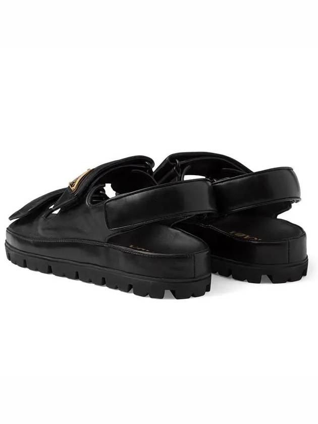 Flat Nappa Leather Sandals Black - PRADA - BALAAN 7