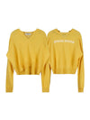 Logo Cashmere Knit Top Yellow - MIU MIU - BALAAN 1