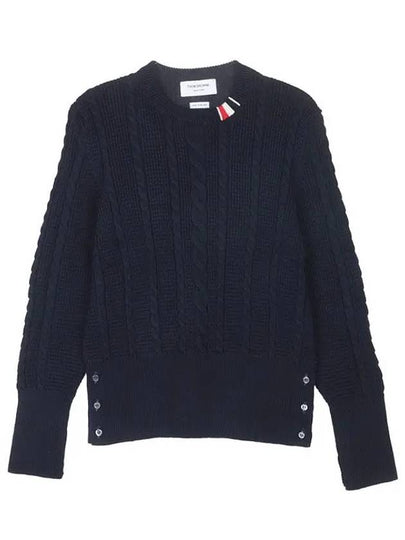 RWB Cable Wool Knit Top Navy - THOM BROWNE - BALAAN 2