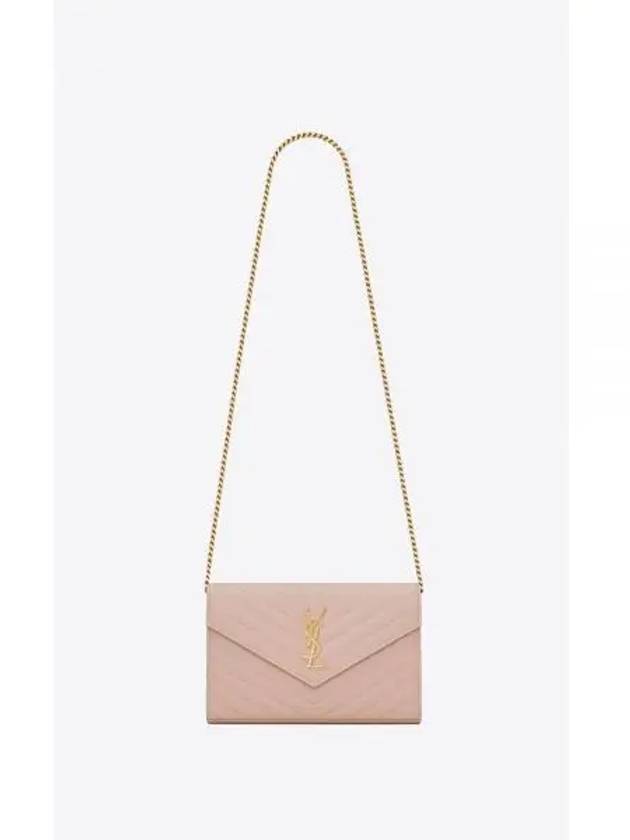 Monogram Matelasse Chain Shoulder Bag Pink - SAINT LAURENT - BALAAN 2