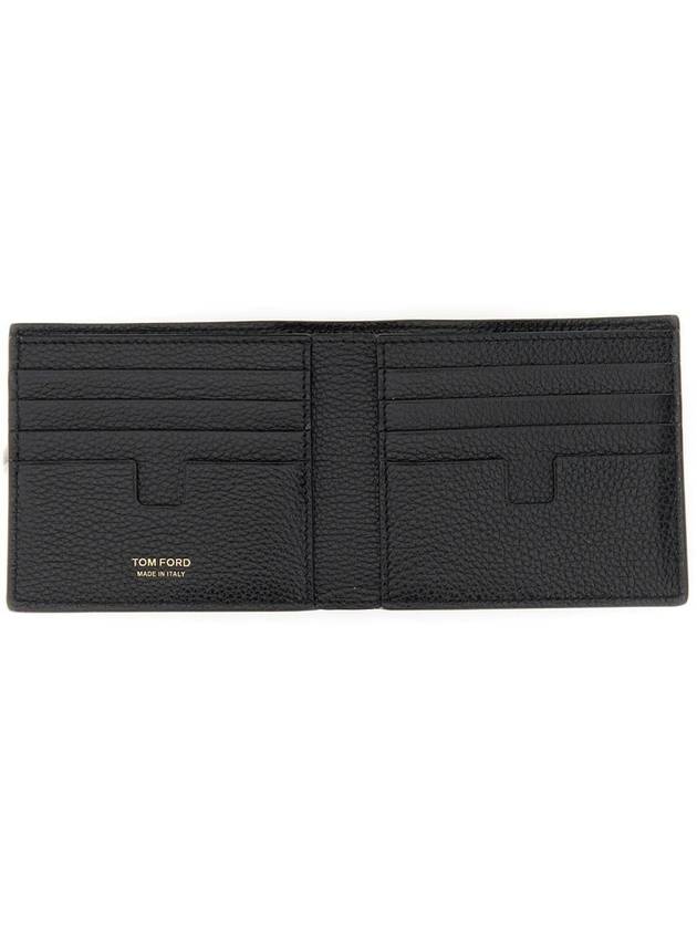 Men's T-Line Small Grain Leather Half Wallet Black - TOM FORD - BALAAN 6