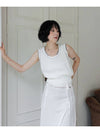 Linen Knit Vest Stitched by Hand IVORY women s top - RUBATI - BALAAN 8