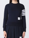 Engineered 4 Bar Stripe Loopback Jersey Knit Crewneck Sweatshirt Navy - THOM BROWNE - BALAAN 3