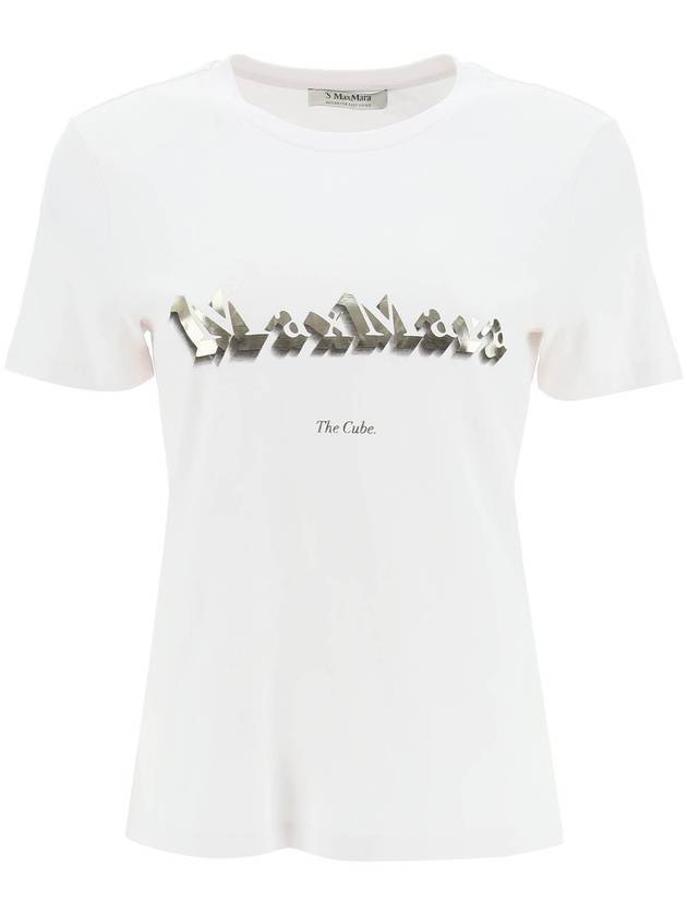 Print Cotton Short Sleeve T-shirt White - MAX MARA - BALAAN 1