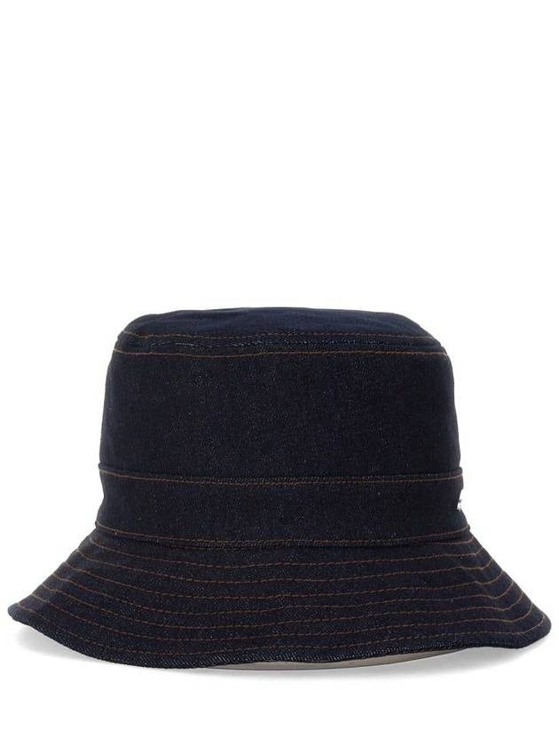 Denim Bucket Hat Black - GANNI - BALAAN 3