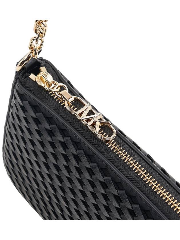 Empire Medium Chain Link Woven Leather Pochette Shoulder Bag Black - MICHAEL KORS - BALAAN 9