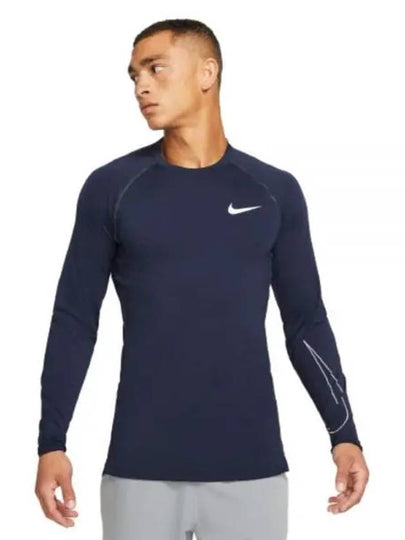 Men's Pro Dri-Fit Slim Long Sleeve T-Shirt Navy - NIKE - BALAAN 2