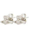 Oslo Logo Platinum Earrings Silver - VIVIENNE WESTWOOD - BALAAN 3