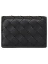 Intrecciato Flap Business Card Wallet Black - BOTTEGA VENETA - BALAAN 1