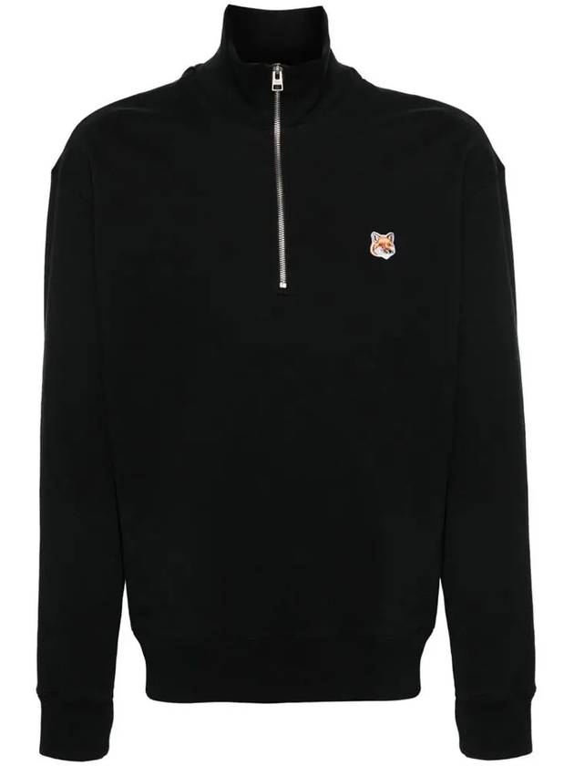 Fox Head Patch Half Zipper Sweatshirt Black - MAISON KITSUNE - BALAAN 2