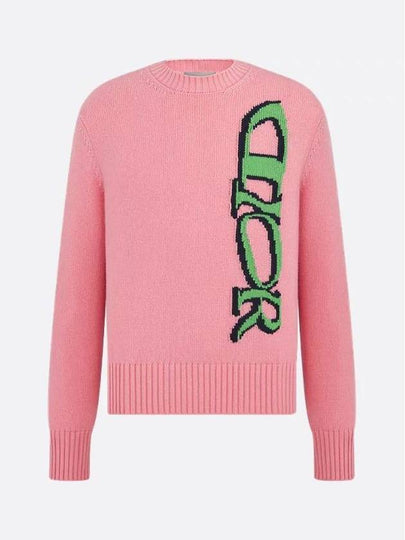 Logo Cashmere Knit Top Pink - DIOR - BALAAN 2