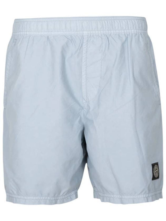 Brushed Cotton Swimming Shorts Light Blue - STONE ISLAND - BALAAN 2