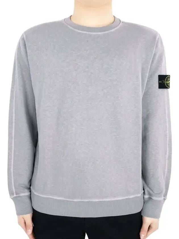 Garment Dyed Malfile Crewneck Sweatshirt Grey Heather - STONE ISLAND - BALAAN 3