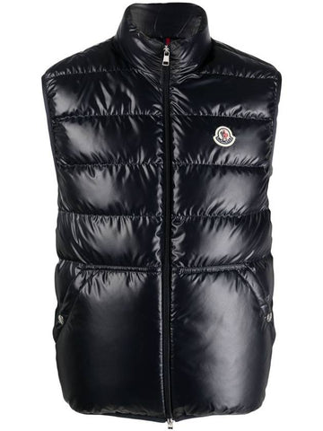 Aube Logo Down Vest Navy - MONCLER - BALAAN 1