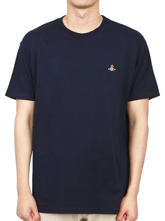 Chest ORB Logo Short Sleeve T-Shirt Navy - VIVIENNE WESTWOOD - BALAAN 4