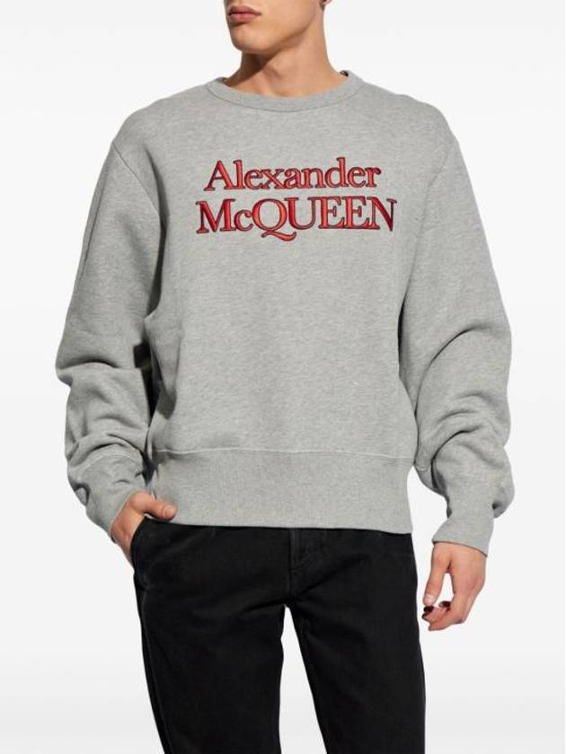 Embroidery Logo Sweatshirt Grey - ALEXANDER MCQUEEN - BALAAN 5