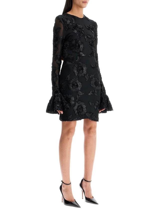 "mesh mini dress with embroidered flower details - ROTATE - BALAAN 2