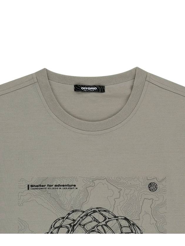 Shield graphic Sorona panel long t shirt beige - OFFGRID - BALAAN 3