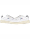 Medalist Leather Metal Silver Tab Low Top Sneakers White - AUTRY - BALAAN 3