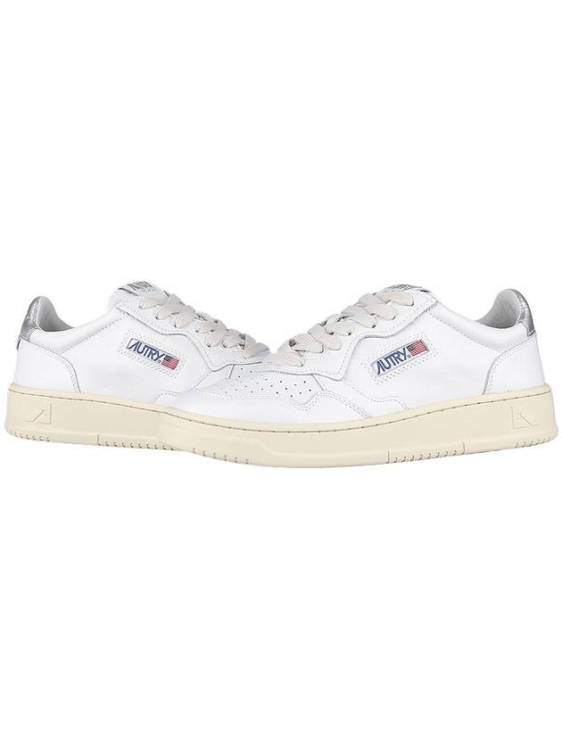 Medalist Leather Metal Silver Tab Low Top Sneakers White - AUTRY - BALAAN 2