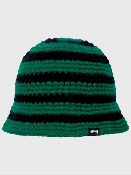 Swirl Knit Bucket Hat Unisex Hat Forest Green - STUSSY - BALAAN 1