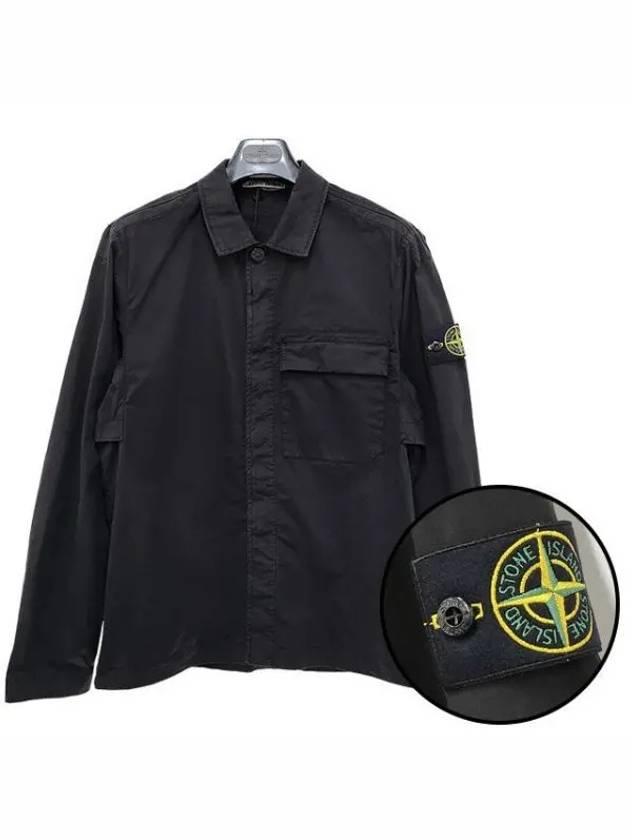 Logo Patch Supima Cotton Overshirt 39126387 271389 1095831 - STONE ISLAND - BALAAN 1