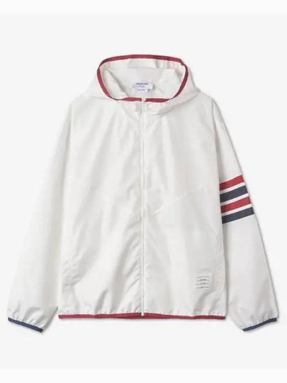 Military Ripstop Mesh 4-Bar Packable Hooded Jacket White - THOM BROWNE - BALAAN 2