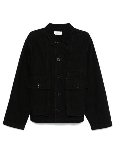 Boxy Oversized Denim Jacket Black - LEMAIRE - BALAAN 2