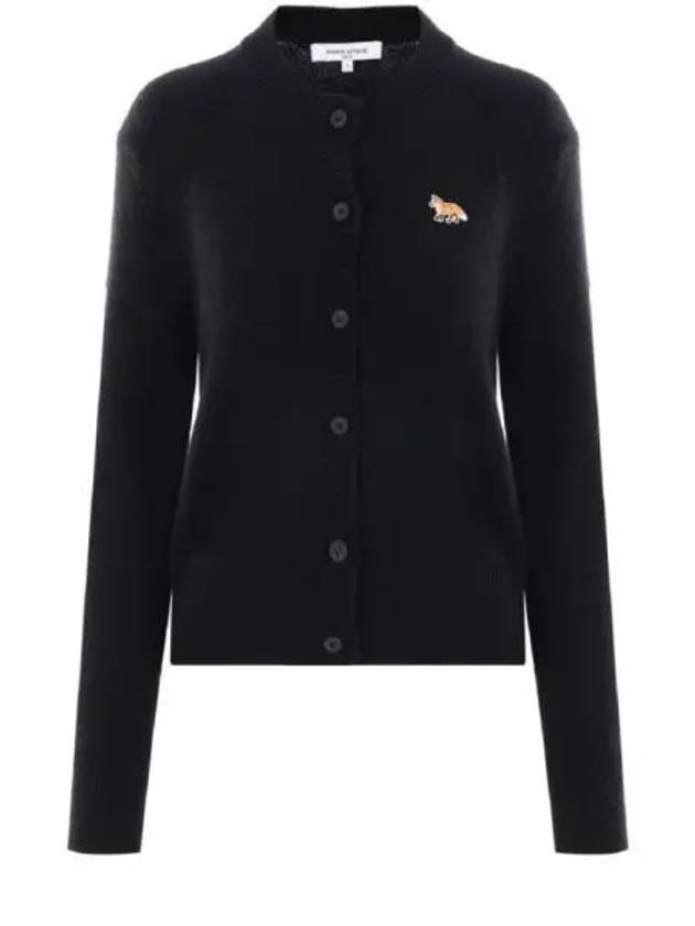 Baby Fox Patch Wool Cardigan Black - MAISON KITSUNE - BALAAN 2