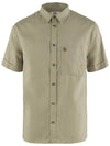 Men's Ovik Travel Short Sleeve Shirt Sand Stone - FJALL RAVEN - BALAAN 2