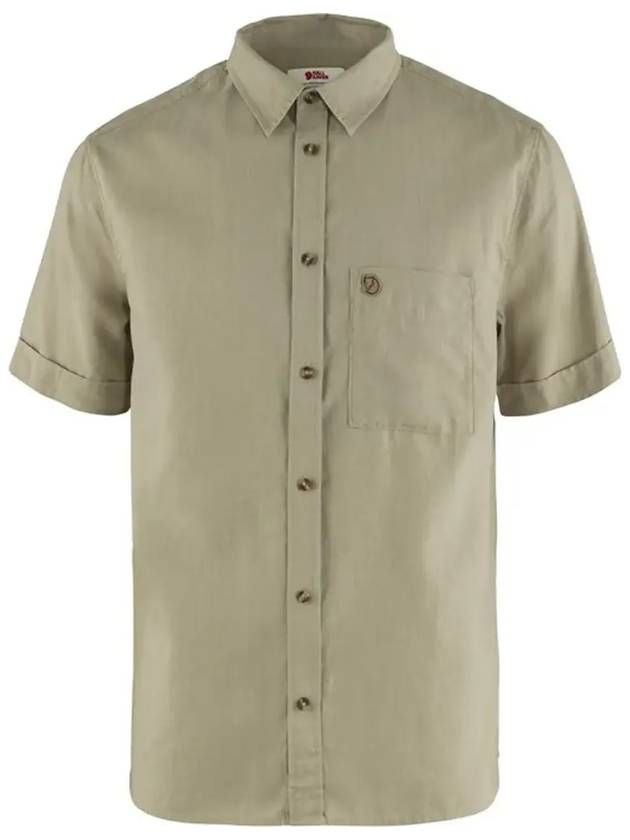 Men's Ovik Travel Short Sleeve Shirt Sand Stone - FJALL RAVEN - BALAAN 2