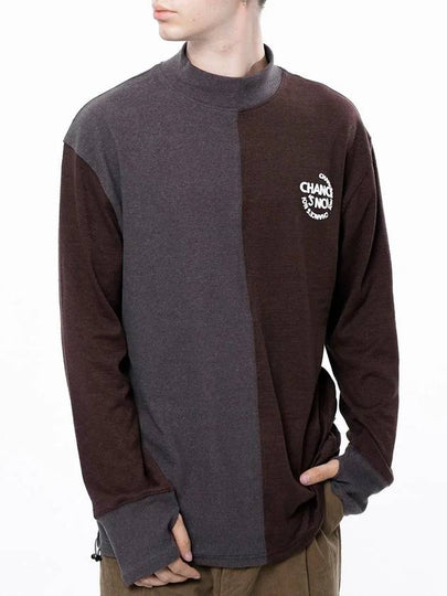 Men s M243MT04BR Circular Reverse Wool Half Neck Sweatshirt Brown - CHANCE'S NOI - BALAAN 2