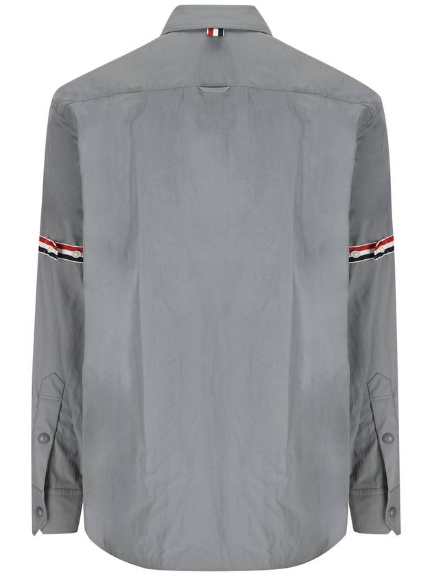 Three Stripes Armband Nylon Long Sleeve Shirt Grey - THOM BROWNE - BALAAN 3