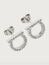 Gancini Crystal Large Earrings Silver - SALVATORE FERRAGAMO - BALAAN 2