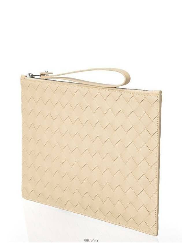 Intrecciato Strap Large Clutch Bag Porridge - BOTTEGA VENETA - BALAAN 3