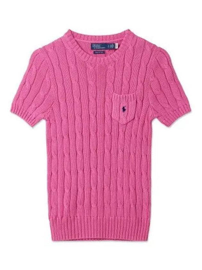 Cable Cotton Knit Sweater Pink - POLO RALPH LAUREN - BALAAN 2